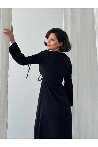 Gipeli Uzun Boy Özel Gün Günlük Uzun Kol Kadın Elbise