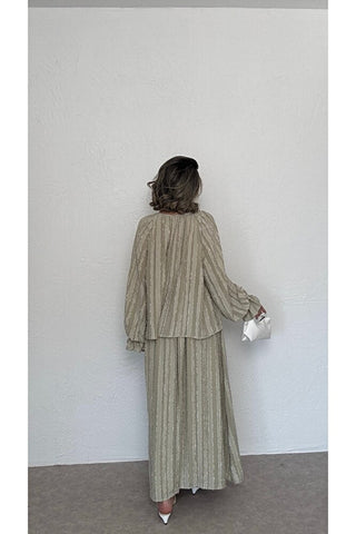 Oversize Bluz Ve Etek Takım-Haki-EU2164
