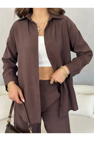 Oversize Modal Kadın Gömlek