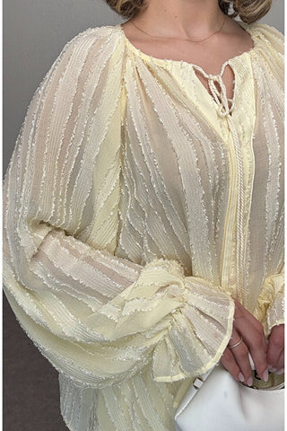 Oversize Bluz Ve Etek Takım-Sarı-EU2164