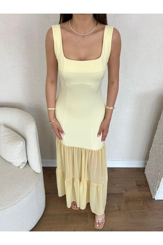 Etek Ucu Şifon Detaylı Abiye Mezuniyet Nikah Kadın Elbise