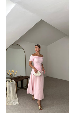 Premium Celine Elbise - Pembe - EU3249