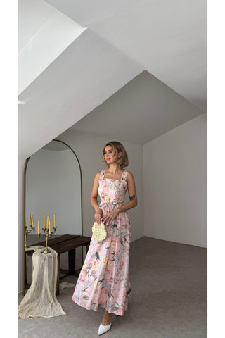 Florast Elbise - Pembe - EUU3207