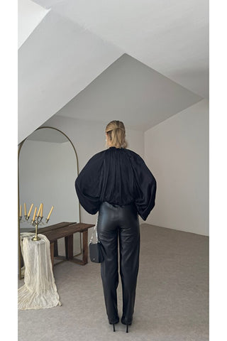 Saten Bomber Ceket - Siyah - EU8095