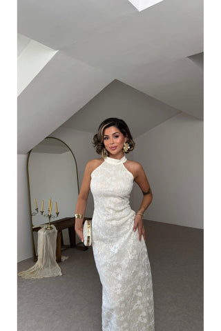 Sofia Dantel Elbise - Beyaz - EU3236