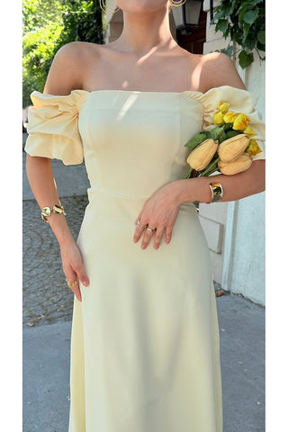 Düşük Kol Uzun Boy Straplez Özel Gün Düğün Kına Mezuniyet Nişan Kadın Elbise