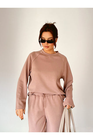Sweat Pantolonlu Beli Latikli Eşofman Takım