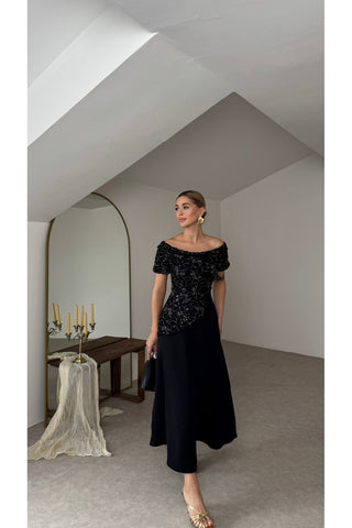 Premium Celine Elbise - Siyah - EU3249