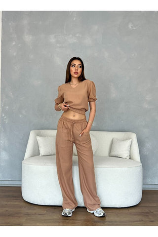 Bluz Pantolon Cepli Kadın Takım