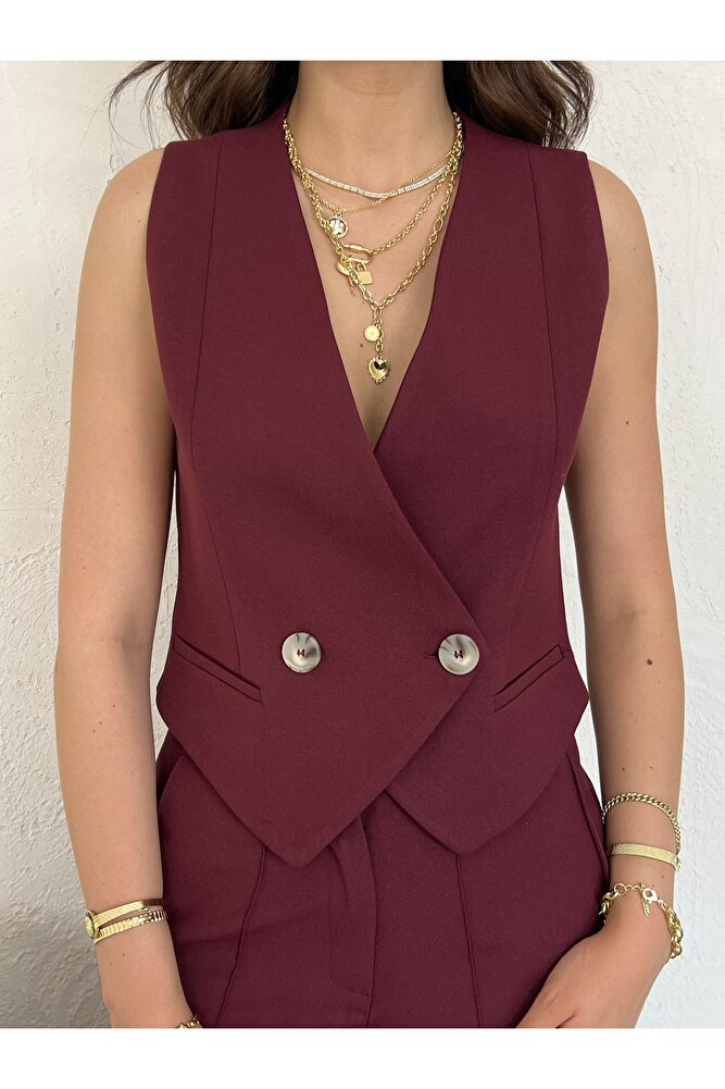 Astarlı Fletolu Kolsuz Kadın Yelek