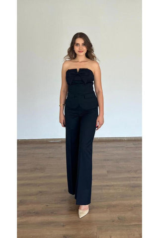 Fiyonk Detaylı Pantolon Bluz Takım