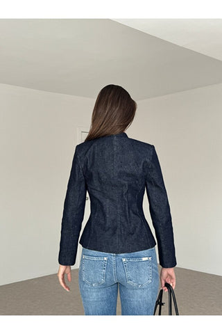 Denim Çift Düğmeli Ceket