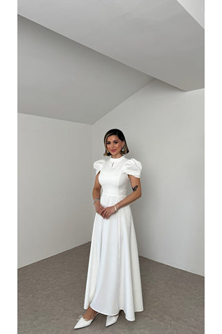 Aura Maksi Elbise - Beyaz - EU3194