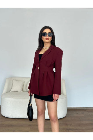 Belden Oturtmalı Uzun Kollu Ceket