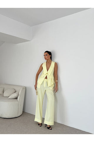 Apoletli Kadın Yelek Pantolon Takım