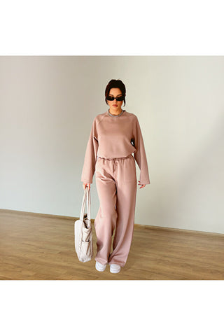 Sweat Pantolonlu Beli Latikli Eşofman Takım