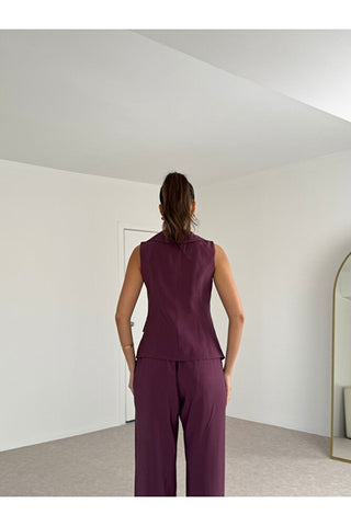 Apoletli Kadın Yelek Pantolon Takım