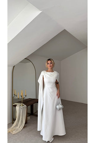 Premium Liora Elbise - Beyaz - EU3252