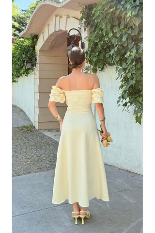 Düşük Kol Uzun Boy Straplez Özel Gün Düğün Kına Mezuniyet Nişan Kadın Elbise