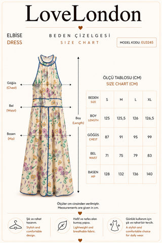 Pastel Midi Elbise - Ekru - EU3245