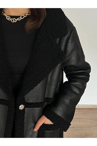 Torba Cepli Oversize Kürklü Kaban