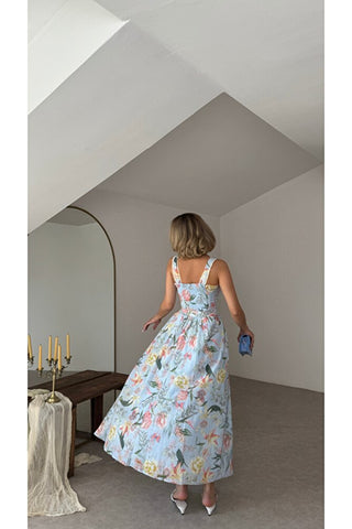 Florast Elbise - Mavi - EUU3207