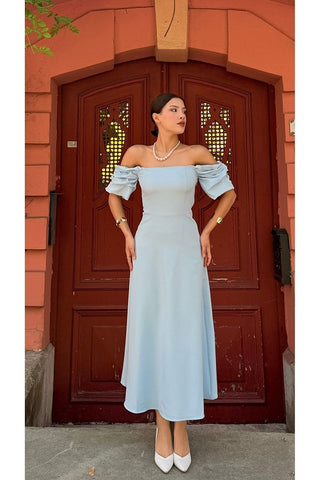 Düşük Kol Uzun Boy Straplez Özel Gün Düğün Kına Mezuniyet Nişan Kadın Elbise