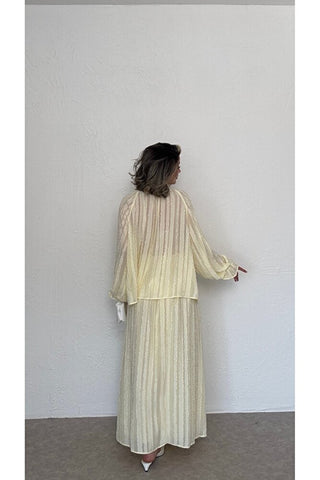 Oversize Bluz Ve Etek Takım-Sarı-EU2164
