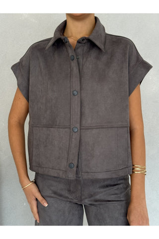 Kadın Yelekli Pantolonlu Süet Takım