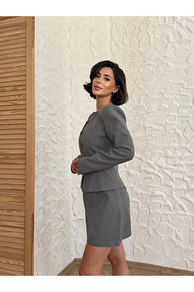 Astarlı Belden İncelen Modern Özel Gün Günlük Kadın Ceket