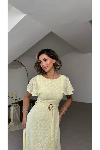Bahar Esintisi Elbise - Sarı - EU3231