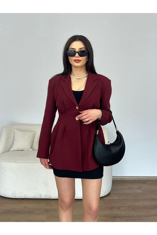 Belden Oturtmalı Uzun Kollu Ceket