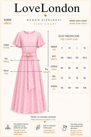 Bahar Esintisi Elbise - Pembe - EU3231