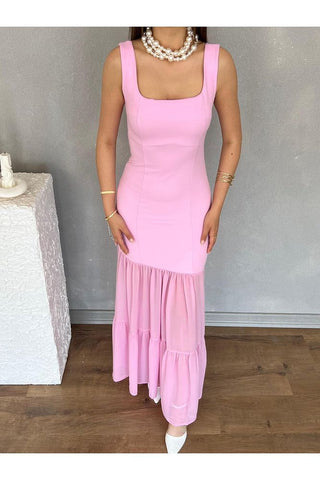 Etek Ucu Şifon Detaylı Abiye Mezuniyet Nikah Kadın Elbise