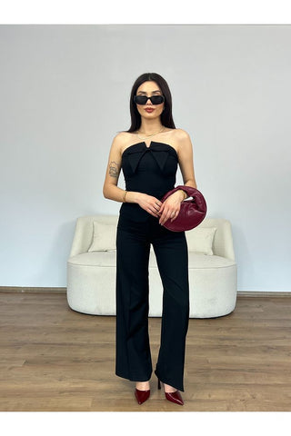 Cepli Önü Fiyonlu Straplez Takım