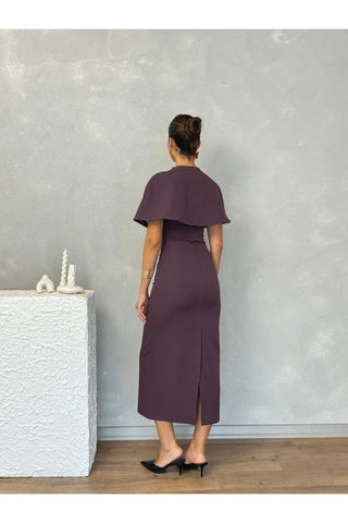 Pelerinli Straplez Uzun Boy Gece Şık Özel Gün Kadın Regina Elbise