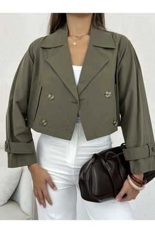 Kolu Apoletli Kısa Trenç