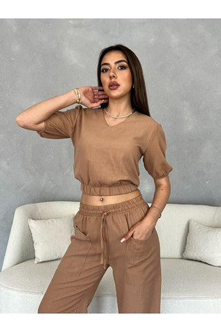 Bluz Pantolon Cepli Kadın Takım