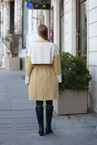 Garnili Kemerli Astarlı Trenç