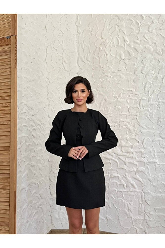 Astarlı Belden İncelen Modern Özel Gün Günlük Kadın Ceket