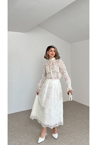 Perla Dantel Takım - Beyaz - K1000