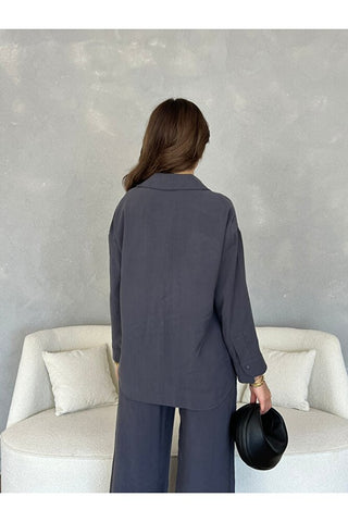 Oversize Modal Kadın Gömlek