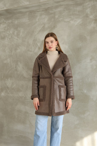 Torba Cepli Oversize Kürklü Kaban