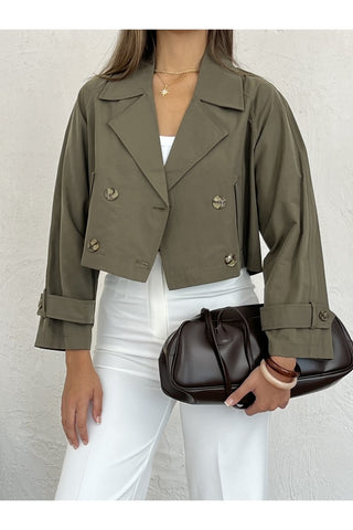 Kolu Apoletli Kısa Trenç