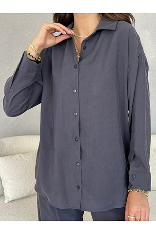 Oversize Modal Kadın Gömlek