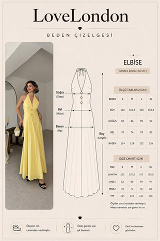 Sole Halter Yaka Maxi Elbise - Haki - EU3211