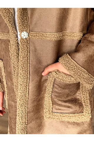 Torba Cepli Oversize Kürklü Kaban