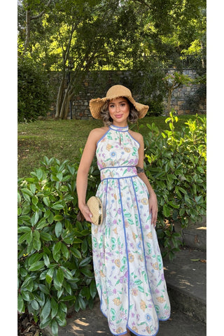 Pastel Midi Elbise - Ekru - EU3245