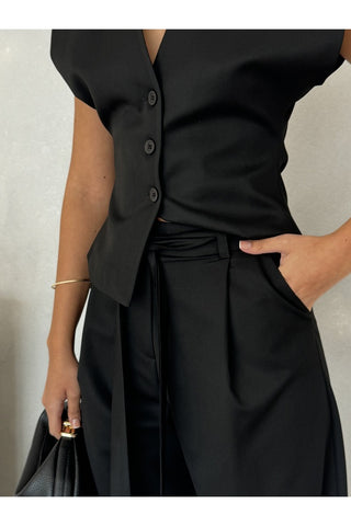 Kolsuz Kuplu Yelek Pantolon Günlük Şık Özel Gün Kadın Takım