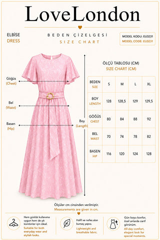 Bahar Esintisi Elbise - Beyaz - EU3231